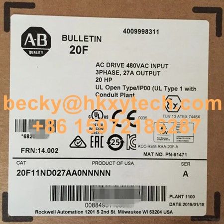 Allen-Bradley 20F11ND027AA0NNNNN PowerFlex 753 AC Packaged Drive VFD 20F11ND027AA0NNNNN Inverter In Stock