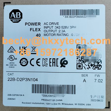 Allen-Bradley 25B-D4P0N114 PowerFlex 525 adjustable Frequency AC Drive 25B-D4P0N114 Inverters In Stock