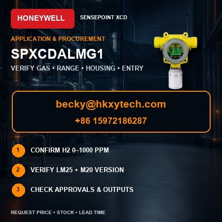 Sensepoint XCD H2 Monitoring Honeywell SPXCDALMG1 hydrogen monitoring application and ordering checks