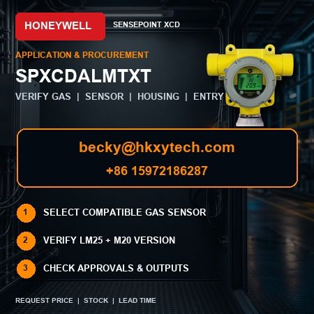 Sensepoint XCD Toxic Transmitter Procurement Honeywell SPXCDALMTXT sensor selection and ordering checklist
